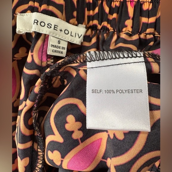 Rose & Olive High Waist Wide Leg Elastic Back with Pockets Pants, Size: Small - Picture 10 of 11